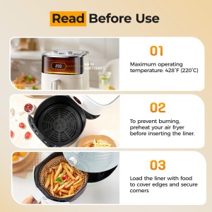 Air Fryer Paper Liners, 125Pcs Parchment Paper, Air Fryer Liners Disposable for Microwave, Non-Stick Air Fryer Liner Round Free of Bleach (8IN)