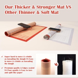 Non-slip Silicone Pastry Mat Extra Large with Measurements 28''By 20'' for Silicone Baking Mat, Counter, Dough Rolling, Oven Liner,Fondant/Pie Crust Red