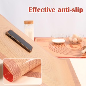 Non-slip Silicone Pastry Mat Extra Large with Measurements 28''By 20'' for Silicone Baking Mat, Counter, Dough Rolling, Oven Liner,Fondant/Pie Crust Red