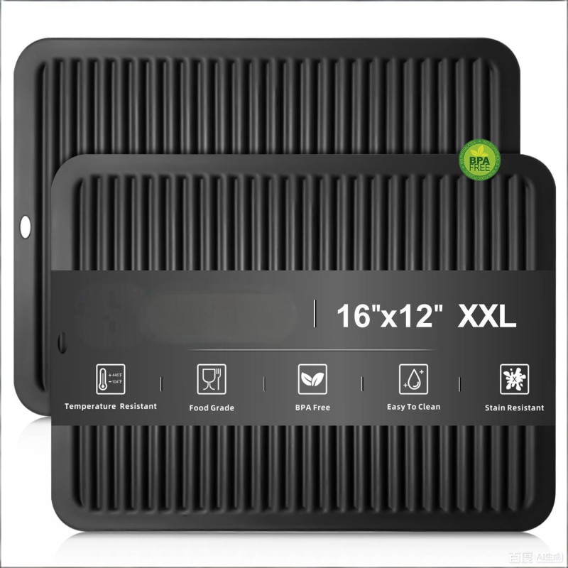 Large Silicone Trivet 16x12 Inch, Trivets for Hot Pots and Pans, Heat Resistant Pot Holders Hot Pads for Kitchen Quartz Countertops, Hot Dishes, 2 Pack