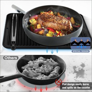 Large Silicone Trivet 16x12 Inch, Trivets for Hot Pots and Pans, Heat Resistant Pot Holders Hot Pads for Kitchen Quartz Countertops, Hot Dishes, 2 Pack