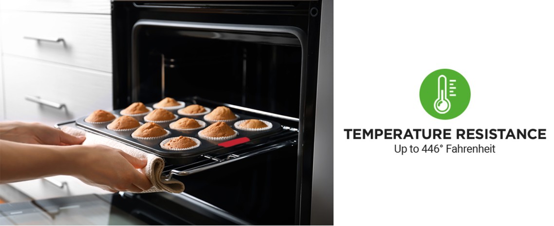 6-Piece Nonstick Kitchen Oven Baking Pans - Premium &amp; Stylish Non-Stick Carbon Steel - Commercial Grade Restaurant Quality Metal Bakeware with Silicone Handles - Easy to Clean