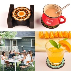 【Zodiac Design】 EDELIN Colorful Non-Slip Silicone Coasters 6-Pack with Holder - Thick and Durable Drink Coasters for Hot or Cold Beverages Cocktails and Astrology