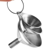 Metal Stainless Steel Funnel, Large Small Funnel Set of 3, Food Grade Mini Funnels for Kitchen Use Filling Bottles Flask Cooking