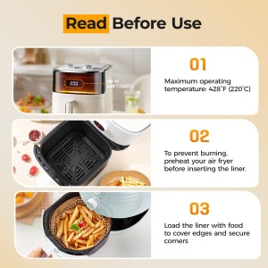 Air Fryer Paper Liners, 250Pcs Parchment Paper, Air Fryer Liners Disposable for Microwave, Non-Stick Air Fryer Liner Square Free of Bleach (8IN)