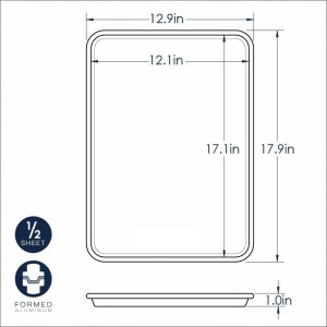 2-Pack Half Sheet - USA Made Aluminum Commercial Quality Sheet Pan for Baking or Roasting, Encapsulated Galvanized Steel Rim Prevents Warping