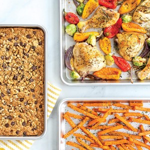 2-Pack Half Sheet - USA Made Aluminum Commercial Quality Sheet Pan for Baking or Roasting, Encapsulated Galvanized Steel Rim Prevents Warping