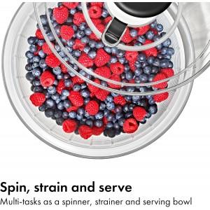 OXO Good Grips Salad Spinner | Lettuce Spinner | Fruit Washer | Fruit Washing Bowl with Strainer | Vegetable Cleaner | Salad Cleaner | Lettuce Washer | 6.22 Quart Capacity