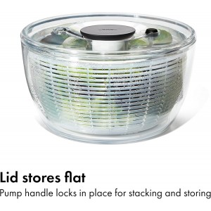 OXO Good Grips Salad Spinner | Lettuce Spinner | Fruit Washer | Fruit Washing Bowl with Strainer | Vegetable Cleaner | Salad Cleaner | Lettuce Washer | 6.22 Quart Capacity