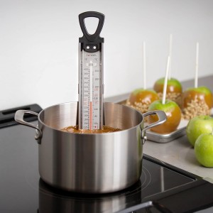 Taylor Stainless Steel Candy and Deep Fry Thermometer, 12-Inch Analog Paddle with Pan Clip, Ideal for Frying, Sugar, Brewing, Syrup, and More