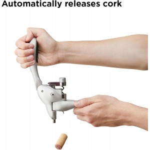 Rabbit Original Lever Corkscrew Wine Opener with Foil Cutter and Extra Spiral (Silver)