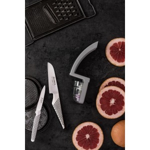 Global MinoSharp 220/GB, Ceramic Wheel Water Sharpener, Grey/Black