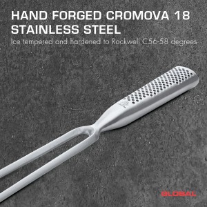 Global 7 inch Forged Straight Carving Fork - Lightweight Japanese Stainless Steel, Made in Japan, GF-24