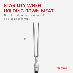 Global 7 inch Forged Straight Carving Fork - Lightweight Japanese Stainless Steel, Made in Japan, GF-24