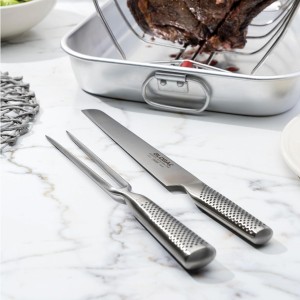 Global 7 inch Forged Straight Carving Fork - Lightweight Japanese Stainless Steel, Made in Japan, GF-24