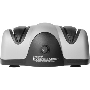 Presto 08800 EverSharp Electric Knife Sharpener, 2-Stage System, Silver/Black