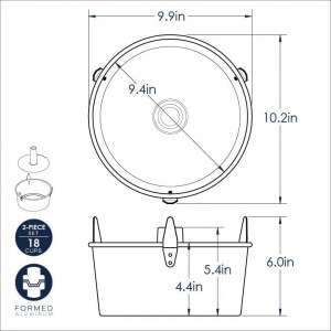 Nordic Ware Naturals 2-Piece Angel Food Pan with Removable Cone