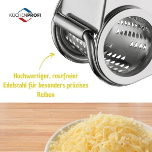 Küchenprofi Stainless Steel Single Drum Rotary Cheese Grater, for Chocolate and Nuts - Durable Stainless Steel Rotary Grater