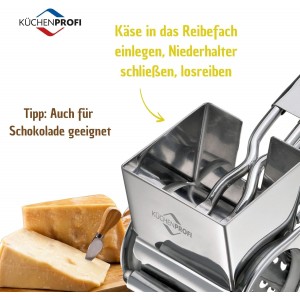 Küchenprofi Stainless Steel Single Drum Rotary Cheese Grater, for Chocolate and Nuts - Durable Stainless Steel Rotary Grater