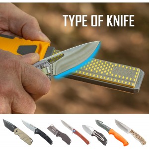 Smith's DCS4 4” Diamond Combination Sharpener - Double Sided Stone - Outdoor Field Knife Sharpener - Fish Hook & Pointed Tools Micro Sharpener - Lightweight, Compact, Handheld