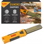Smith's DCS4 4” Diamond Combination Sharpener - Double Sided Stone - Outdoor Field Knife Sharpener - Fish Hook & Pointed Tools Micro Sharpener - Lightweight, Compact, Handheld