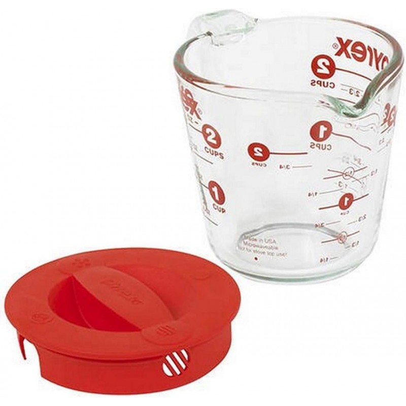 Pyrex Prepware 2-Cup Glass Measuring Cup with Lid