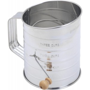 GoodCook Everyday Hand Crank Sifter with Wood Knob, 3 Cup Capacity