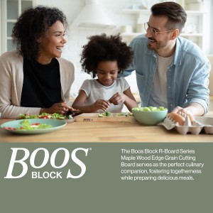 R-Board Series Rectangular Wooden Maple Cutting Board 20”x15” – 1.5” Thick, 12-lb Reversible Butcher Block with Edge-Grain & Finger Grips – Made in the USA