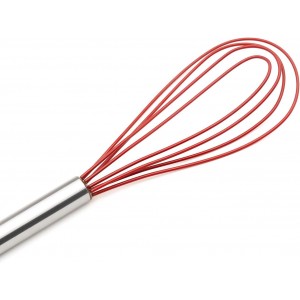 Cuisipro 10-Inch Silicone Flat Whisk, Red