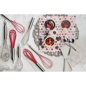 Cuisipro 10-Inch Silicone Flat Whisk, Red