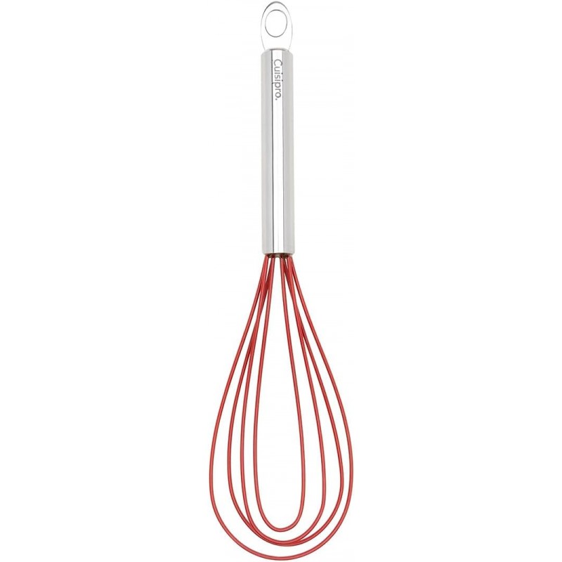 Cuisipro 10-Inch Silicone Flat Whisk, Red