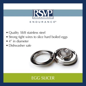 RSVP International Endurance Kitchen Tool Collection Egg & Vegetable Slicer, Durable & Easy to Clean, Dishwasher Safe, 3.94x3.94x1.3