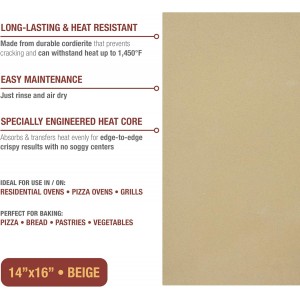 Old Stone Pizza Kitchen Rectangular Pizza Stone for Oven and Grill, 14x16-Inch