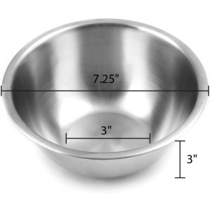 Fox Run Stainless Steel Small Mixing Bowl, 7.25 x 7.25 x 3.75 inches, Metallic