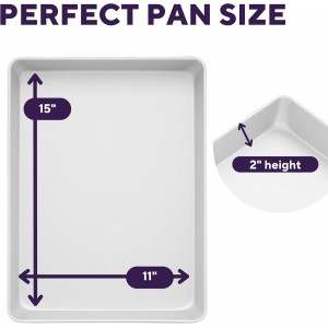 Wilton 11 x 15 Inch Aluminum Baking Sheet Pan, 2-Inch Deep Cake Pan, Even Heating, Rust-Resistant, Professional Quality, Packaging May Vary