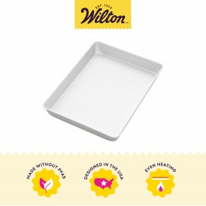 Wilton 11 x 15 Inch Aluminum Baking Sheet Pan, 2-Inch Deep Cake Pan, Even Heating, Rust-Resistant, Professional Quality, Packaging May Vary