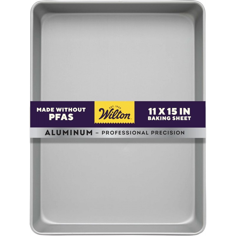 Wilton 11 x 15 Inch Aluminum Baking Sheet Pan, 2-Inch Deep Cake Pan, Even Heating, Rust-Resistant, Professional Quality, Packaging May Vary