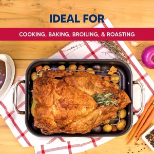 HIC Kitchen Roasting Baking Broiler Rack, Chrome-Plated Steel, Holds Smaller Food Securely, 12 x 7.75 x 1.5-Inches