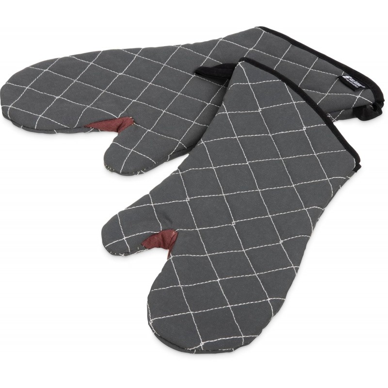 San Jamar Bestguard Oven Mitt with Reinforced Webguard Plus, Cotton, 15 Inches, Black