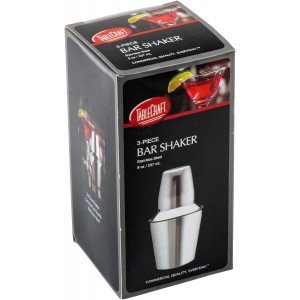 TableCraft 3-Piece Stainless Steel Cocktail Shaker, 8-Ounce