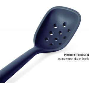 Calphalon Edge Silicone Flexible Slotted Spoon/Skimmer - Navy Blue