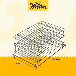 Wilton Excelle Elite 3-Tier Cooling Rack for Cookies, Cake and More - Cool Batches of Cookies, Cake Layers or Finger Foods, Black