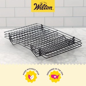 Wilton Excelle Elite 3-Tier Cooling Rack for Cookies, Cake and More - Cool Batches of Cookies, Cake Layers or Finger Foods, Black