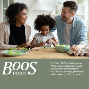 Chop-N-Slice Series Rectangular Maple Cutting Board, 16" x 10" x 1", 4.5 lb – Reversible Edge-Grain Butcher Block, Made in the USA