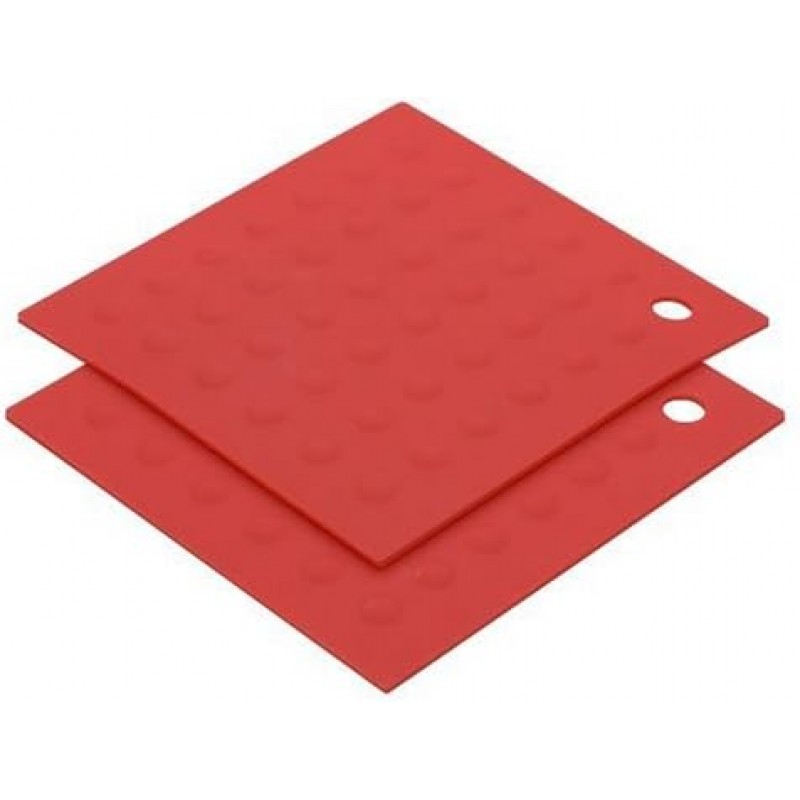 MIU France Set of 2 Silicone Pot Holders, Red