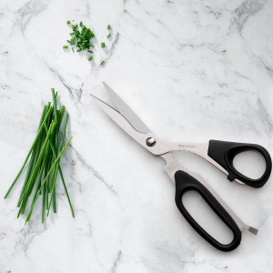 Messermeister 8.5-Inch Take-Apart Utility Shears, Black - Includes Screwdriver, Nut Cracker, Jar Lid Opener/Gripper, Bottle Opener & Bone + Twig Cutter - Suitable for Right-Handed Users