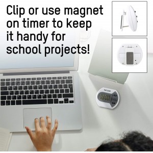 Taylor Digital Timer Counts Up and Down for School, Learning, Projects, and Kitchen Tasks