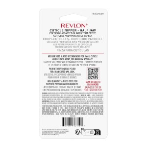 Revlon Half Jaw Cuticle Nipper, Manicure Tool for Nail Care, Hangnail Clipper, For More Precise Trims, Non-Slip Grip, Stainless Steel, 1 Count