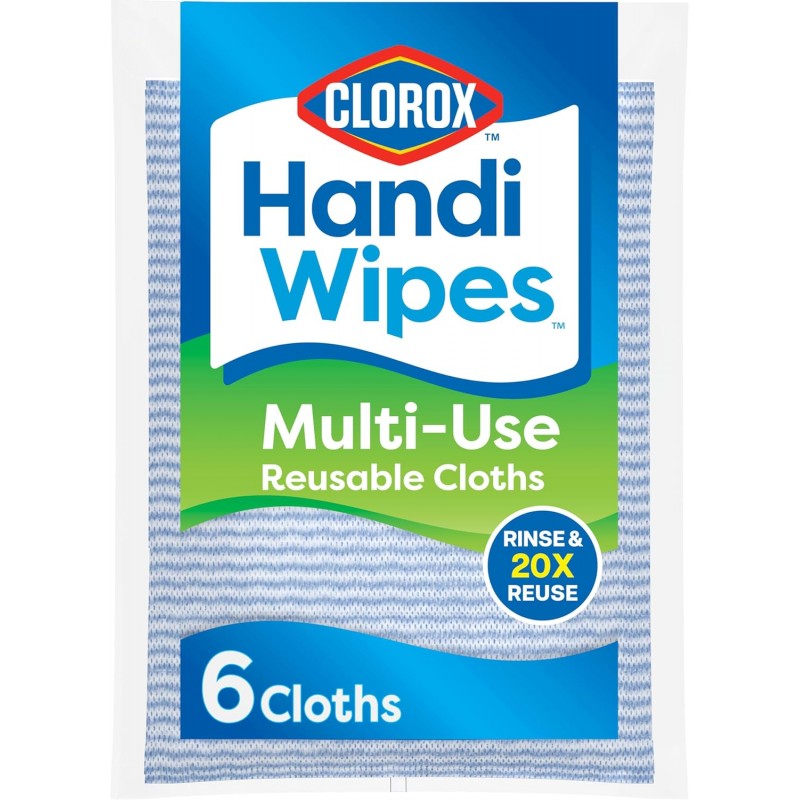 Clorox Handi Wipes Multi Use Reusable Cloths, 6 Count (Package May Vary)