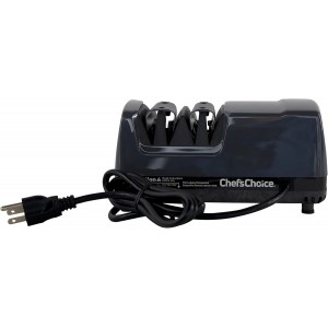 Chef'sChoice Professional Electric Knife Sharpeners Sharp-N-Hone With 100-Percent Diamond Abrasives And Precision Angle Guides For 20-Degree Straight-Edge and Serrated Knives, 2-Stage, Gray